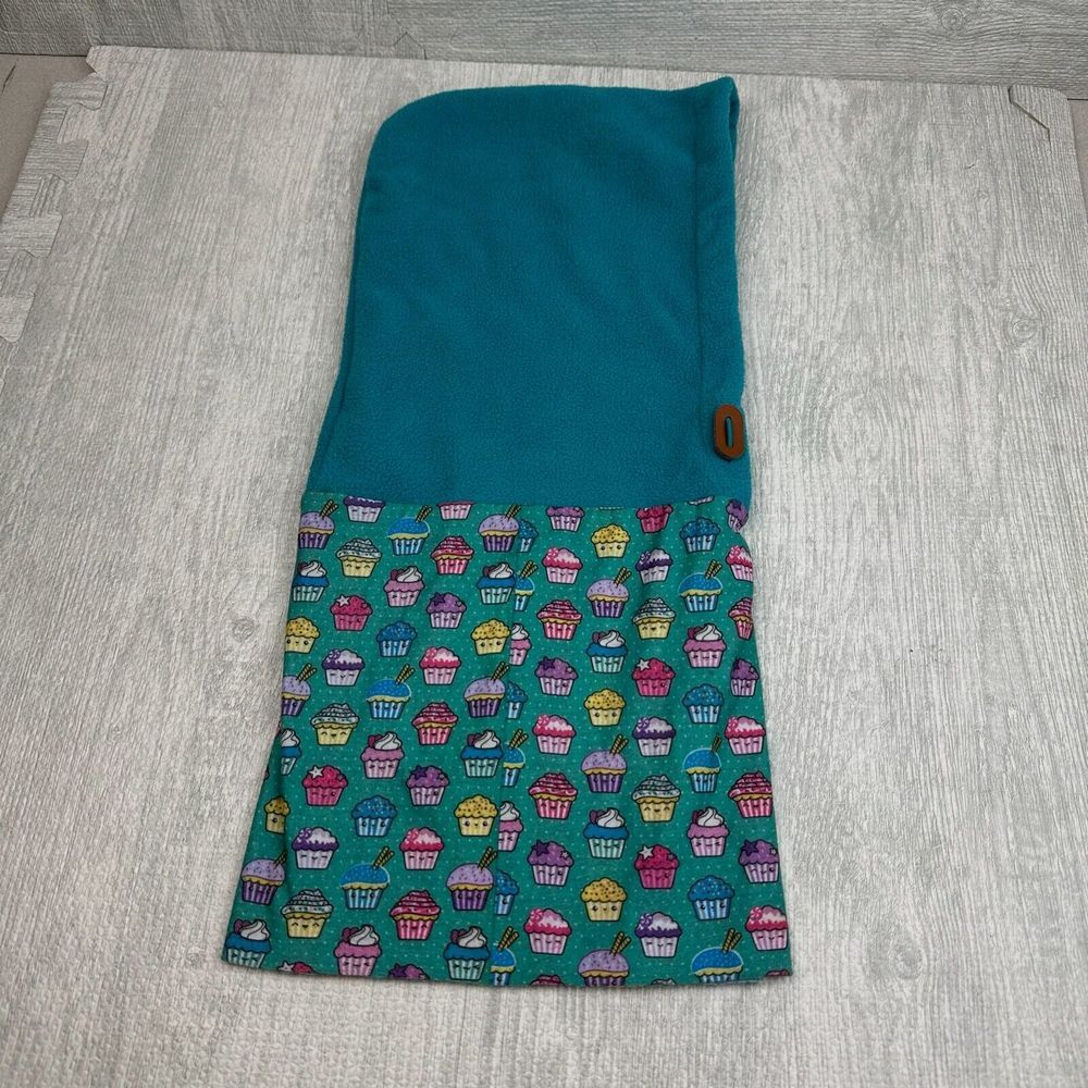 Aonijie Balaclava with Face Gaiter Adjustable Hood Blue & Cupcake Print